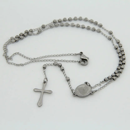 Collier Croix Acier Inoxydable – Chaîne Mixte Élégante, Durable et Intemporelle