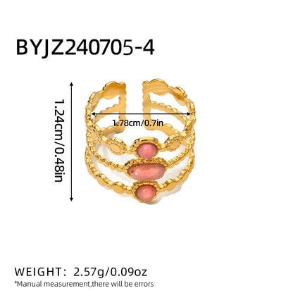 Bague femme émeraude en acier inoxydable