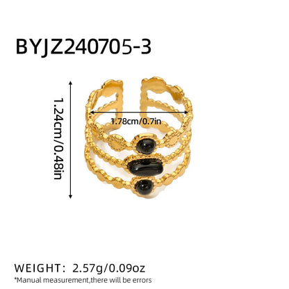 Bague femme émeraude en acier inoxydable