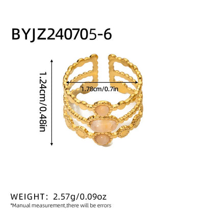 Bague femme émeraude en acier inoxydable